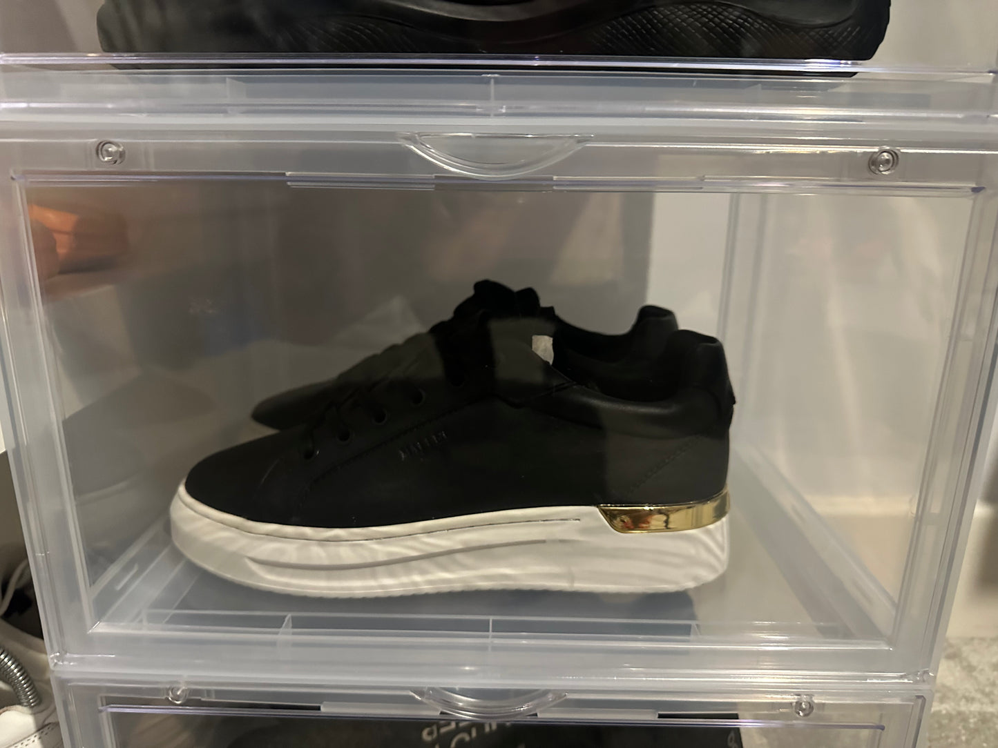 Mallet GRFTER Black Gold Leather Ladies Trainers	UK 7