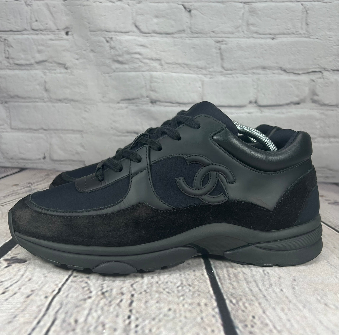 Chanel black store runners