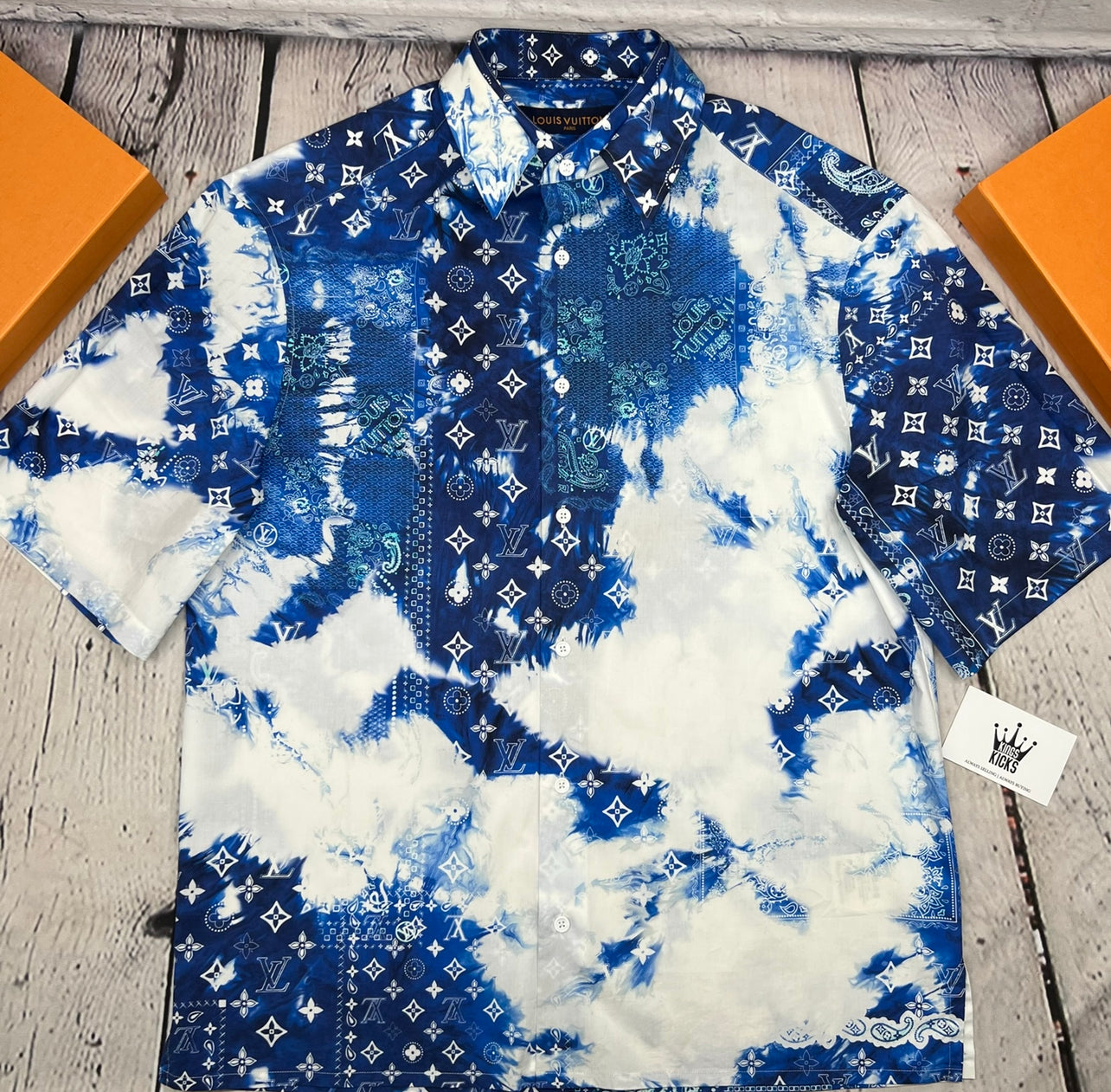 LV tapestry Hawaiian shirt